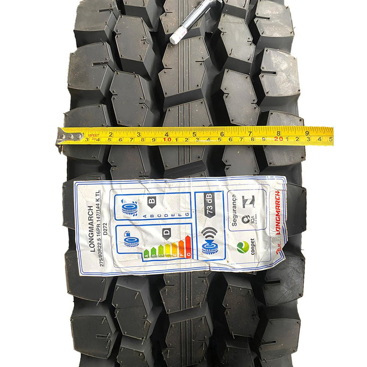 Pneu Longmarch D272 275/80 R22.5 Aro 22.5 147/144K 16PR Misto - LONGMARCH - 124834 - Clube da Borracha