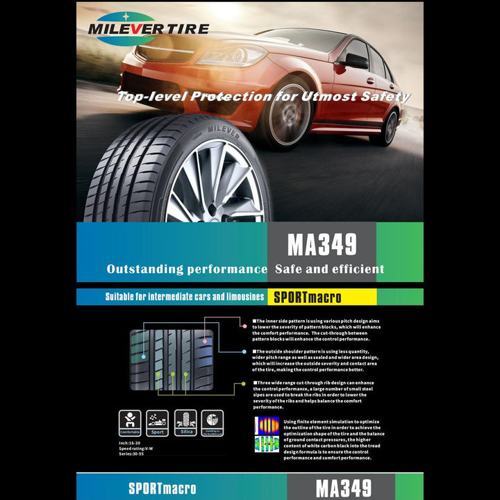 Pneu Milever MA349 275/40 R19 Aro 19 101W - MILEVER - 214191 - Clube da Borracha